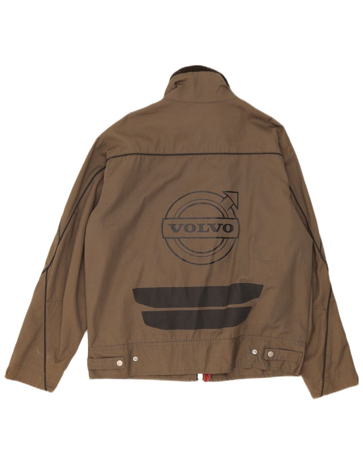 Volvo Mens Graphic Bomber Jacket UK 38 Medium Grey Colourblock Cotton