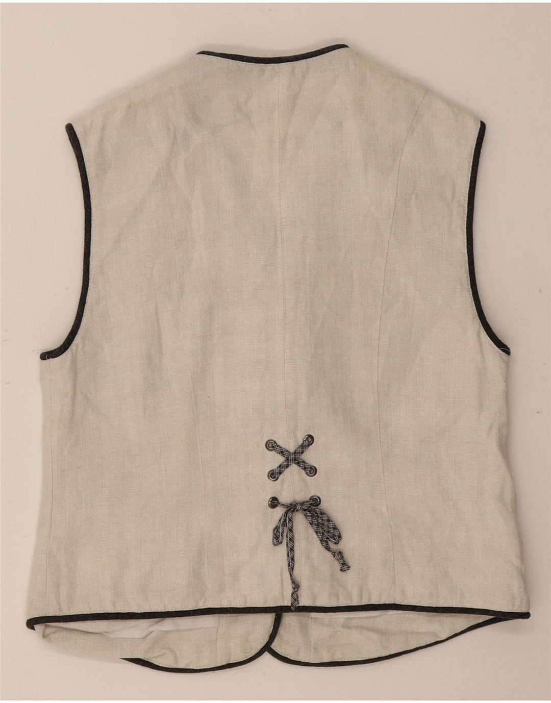 Meico Womens Waistcoat UK 14 Medium White Linen