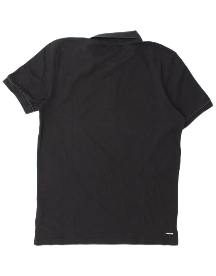 Adidas Mens Graphic Polo Shirt Medium Black Cotton