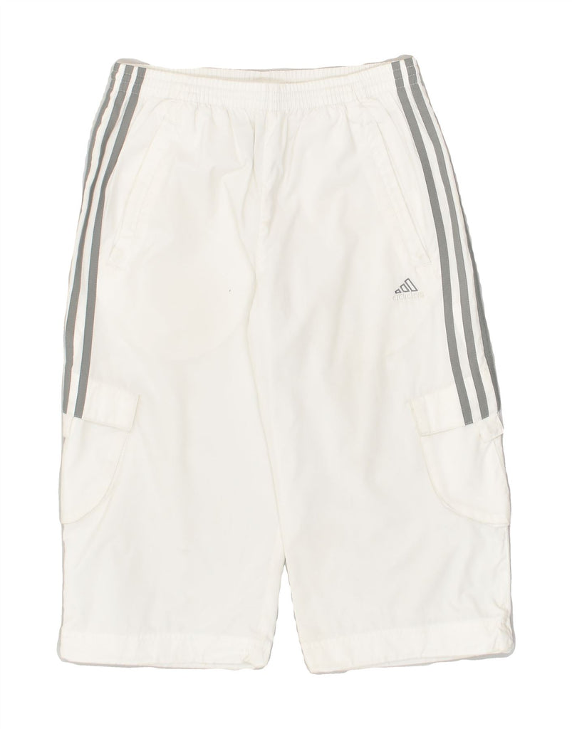 ADIDAS Boys Capri Tracksuit Trousers 11-12 Years White Polyester | Vintage Adidas | Thrift | Second-Hand Adidas | Used Clothing | Messina Hembry 