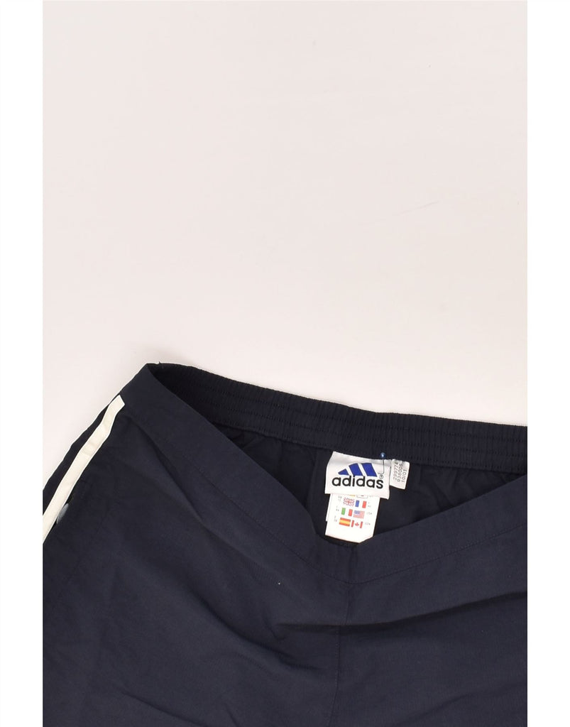 ADIDAS Womens Sport Shorts UK 12 Medium  Navy Blue Polyester | Vintage Adidas | Thrift | Second-Hand Adidas | Used Clothing | Messina Hembry 