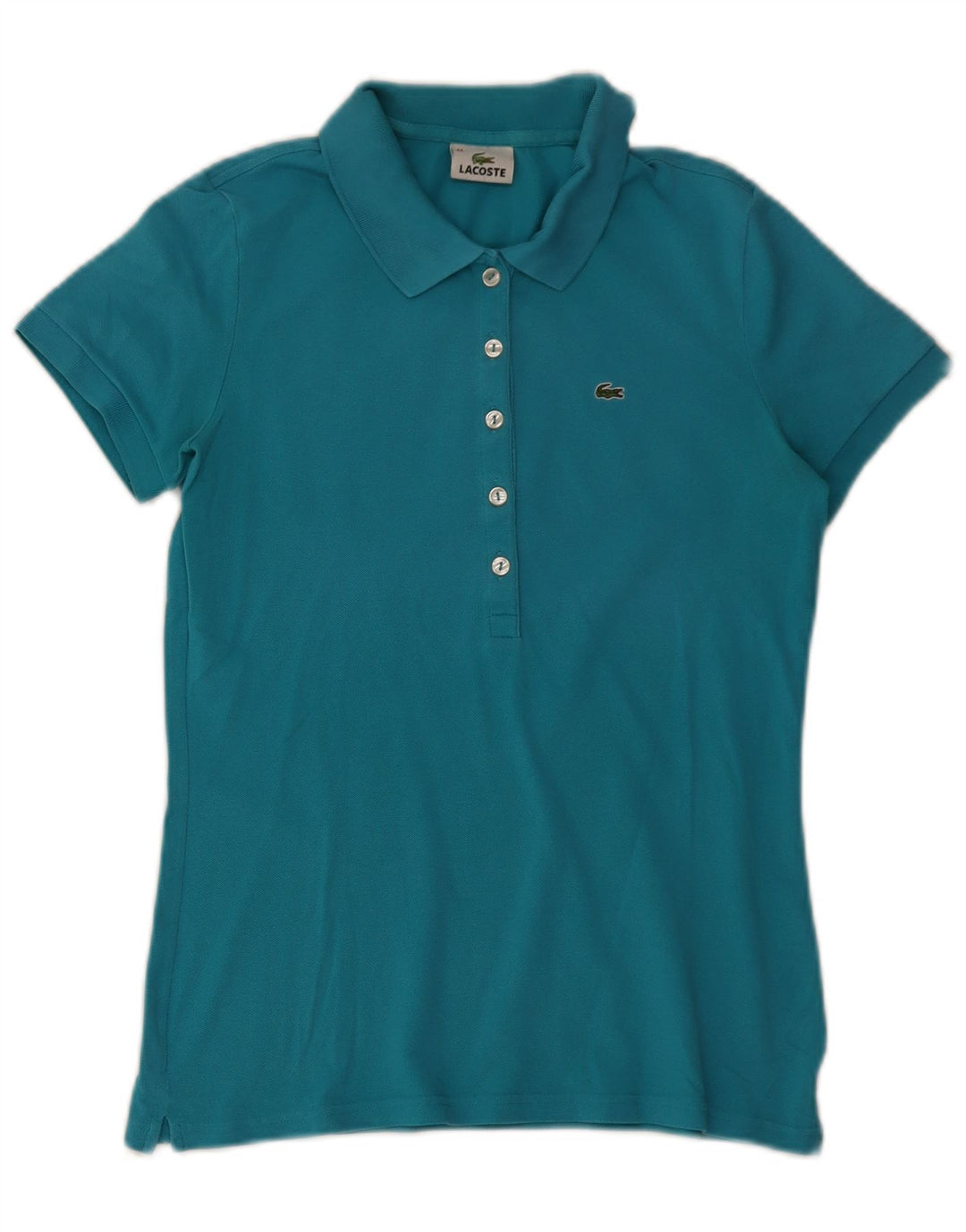 Lacoste Womens Polo Shirt Size 44 Large Blue Cotton