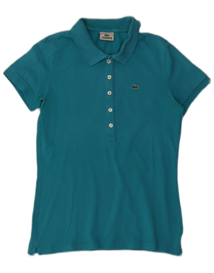 Lacoste Womens Polo Shirt Size 44 Large Blue Cotton