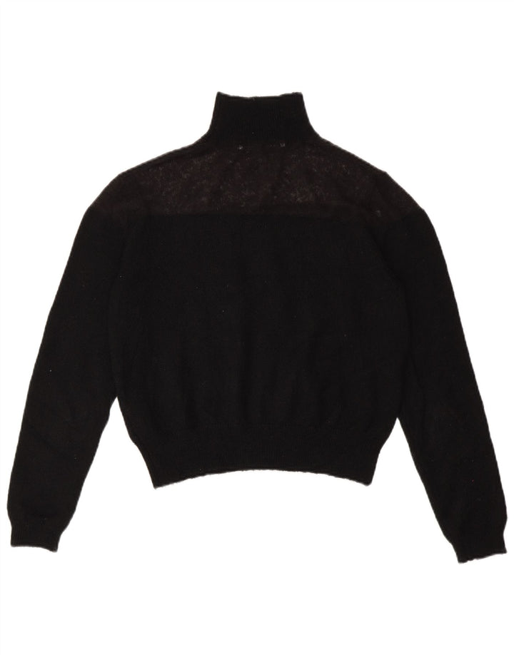 Zara Womens Crop Roll Neck Jumper Sweater UK 10 Small Black Polyester