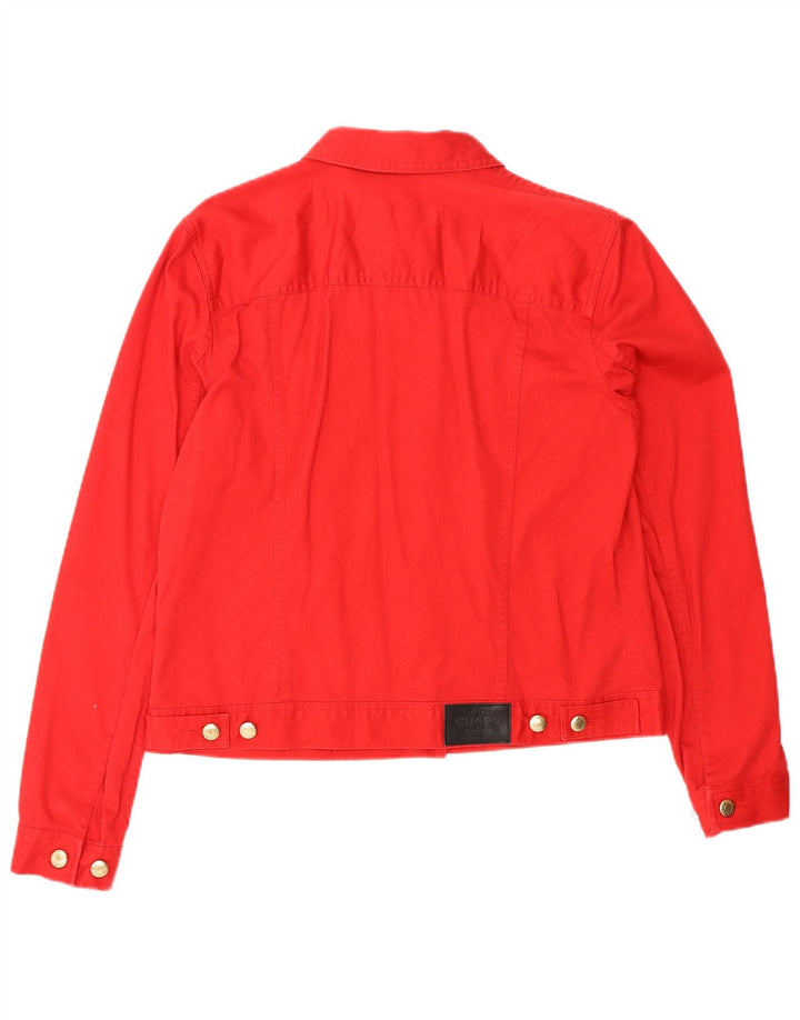CHAPS Womens Denim Jacket UK 14 Medium Red Cotton