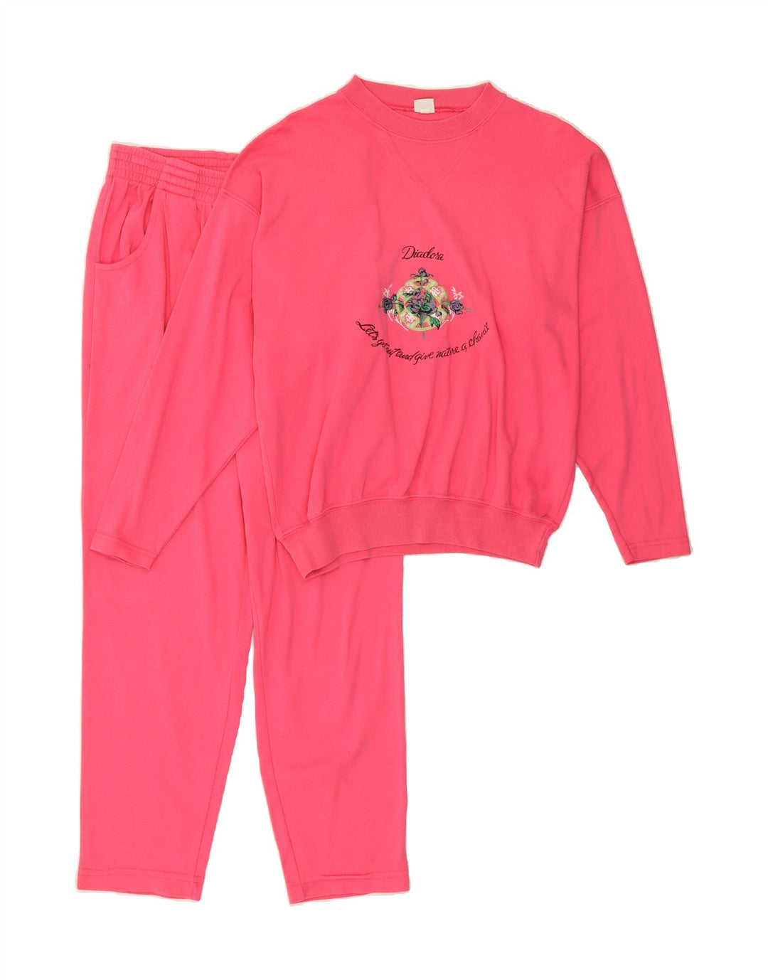 DIADORA Womens Oversized Graphic Full Tracksuit UK 6 XS  Pink Vintage Diadora and Second-Hand Diadora from Messina Hembry 