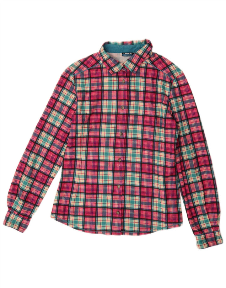 BRUGI Womens Flannel Shirt UK 14 Large Pink Check