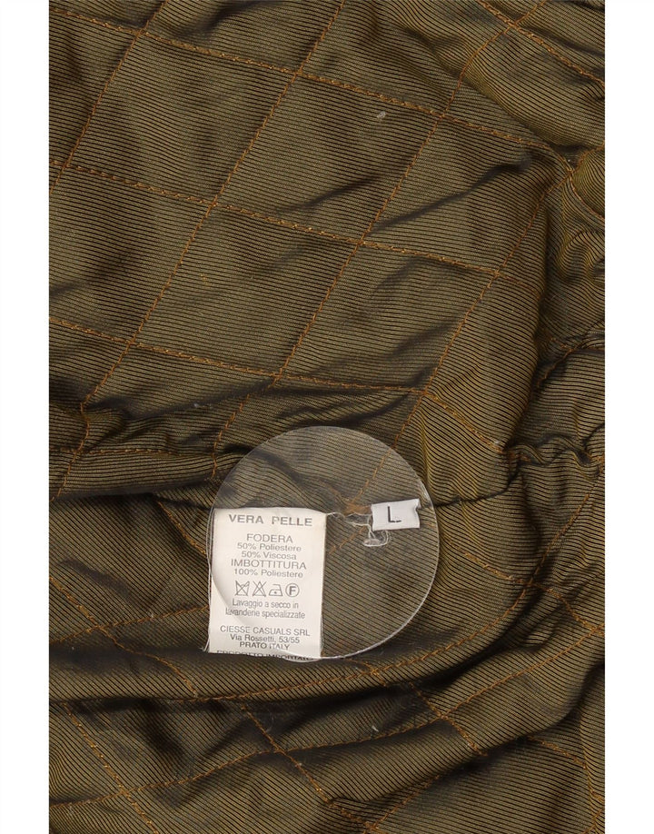 VINTAGE Mens Suede Bomber Jacket UK 40 Large Brown Leather