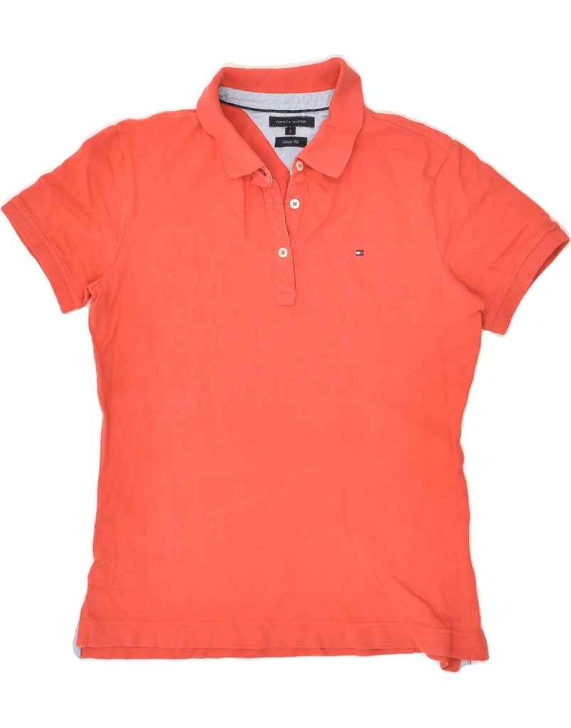 TOMMY HILFIGER Womens Classic Fit Polo Shirt UK 10 Small Orange Cotton | Vintage Tommy Hilfiger | Thrift | Second-Hand Tommy Hilfiger | Used Clothing | Messina Hembry 