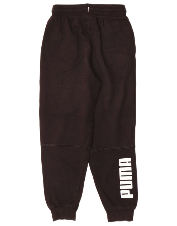 Puma Boys Graphic Tracksuit Trousers Joggers 9-10 Years  Black Cotton