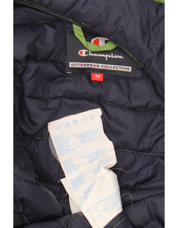 Champion Mens Hooded Padded Jacket UK 38 Medium Green Polyamide