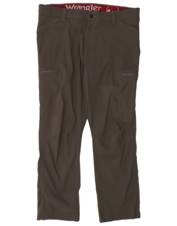 Wrangler Mens Straight Hiking Cargo Trousers W36 L30 Grey Nylon
