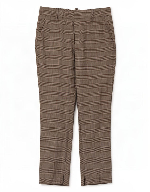 Zara Womens Slim Chino Trousers EU 36 XS W30 L28 Grey Check