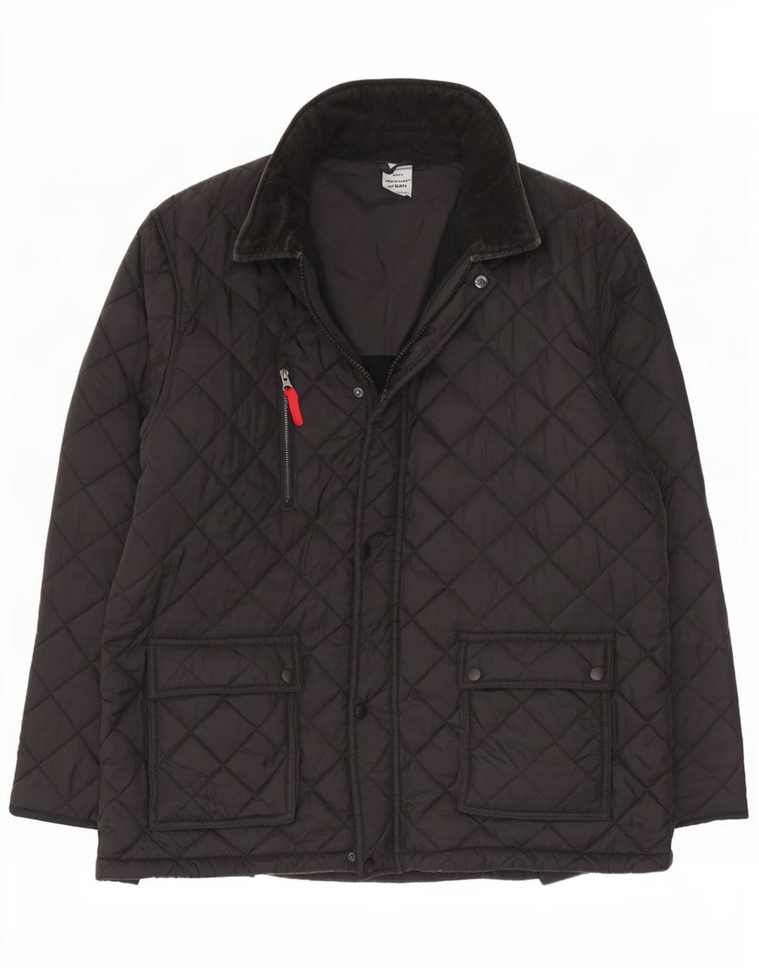 Vintage Mens Quilted Jacket UK 42 XL Black Nylon