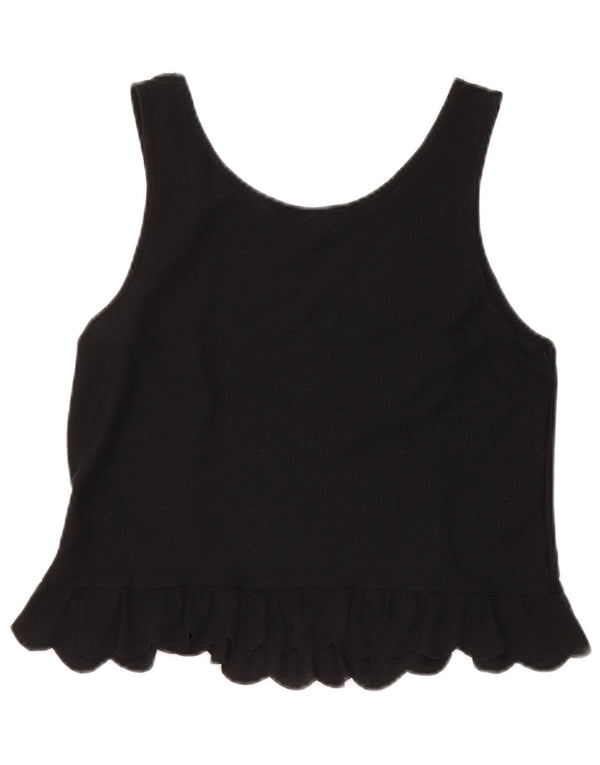Topshop Womens Vest Top UK 8 Small Black Polyester