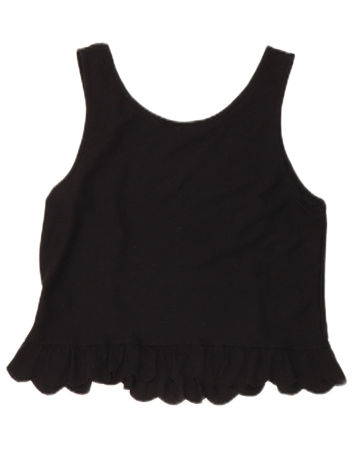Topshop Womens Vest Top UK 8 Small Black Polyester