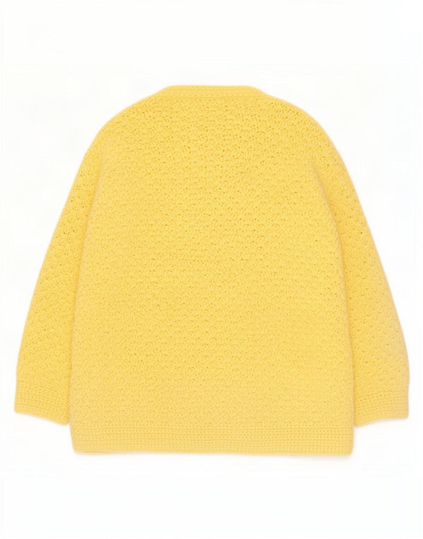 Vintage Womens Cardigan Sweater UK 16 Large Yellow