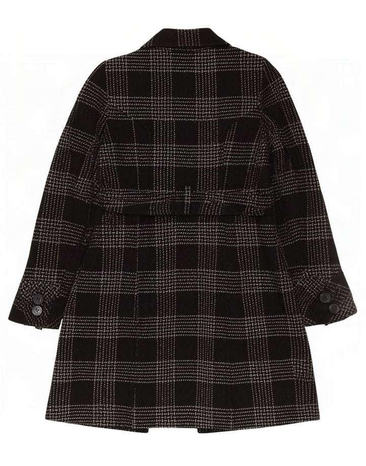 Jane Norman Womens Double Breasted Coat US 8 Medium Black Check Wool