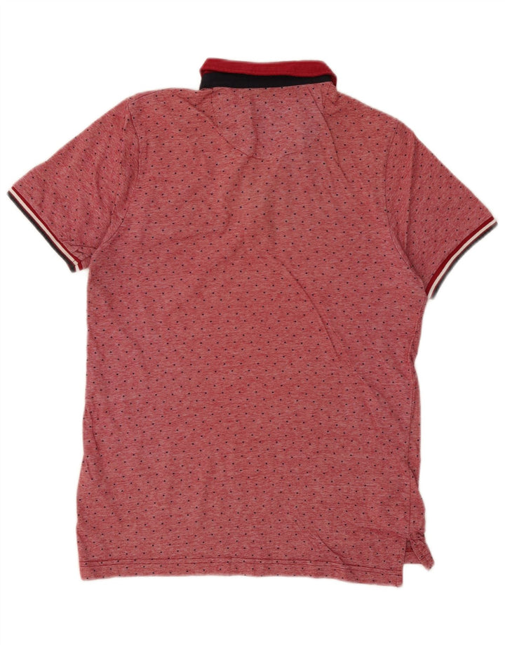LE SHARK Mens Polo Shirt Small Red Polka Dot Cotton