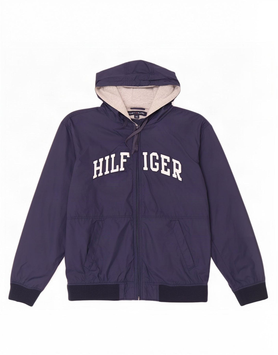 Tommy Hilfiger Mens Graphic Hooded Tracksuit Top Jacket Large Navy Blue
