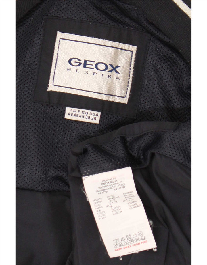 Geox Mens Bomber Jacket UK 38 Medium Navy Blue Cotton