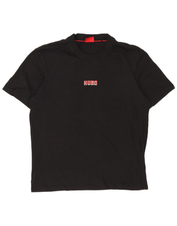 Hugo Boss Mens Graphic T-Shirt Top Large Black Cotton