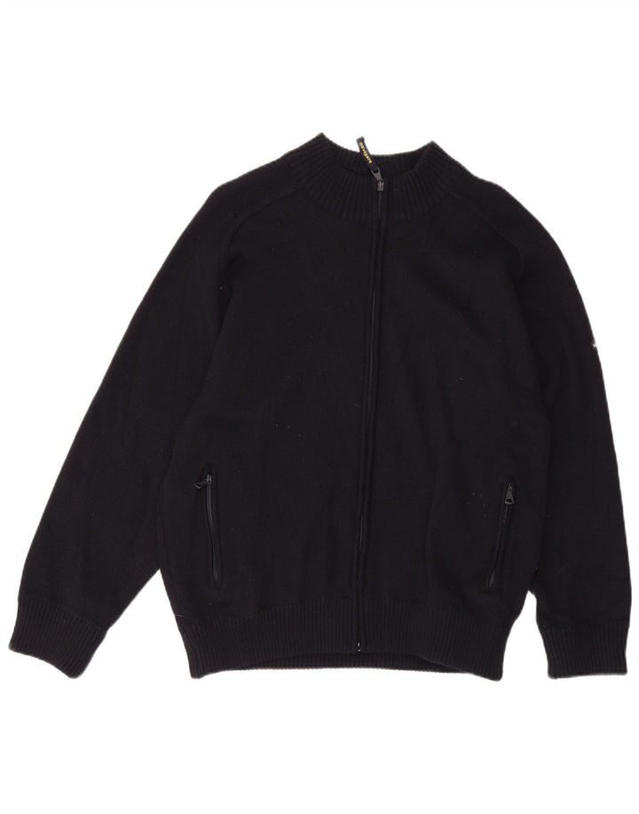 NAVIGARE Mens Cardigan Sweater Medium Navy Blue