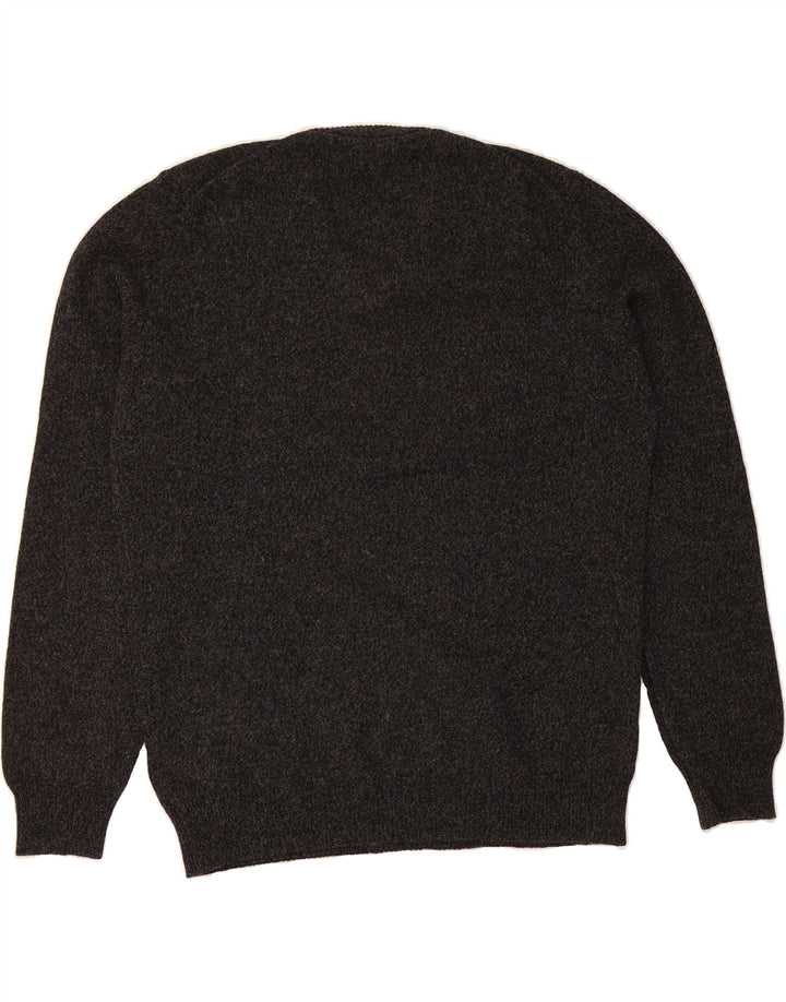 HENRY COTTONS Mens V-Neck Jumper Sweater XL Grey New Wool Vintage Henry Cottons and Second-Hand Henry Cottons from Messina Hembry 