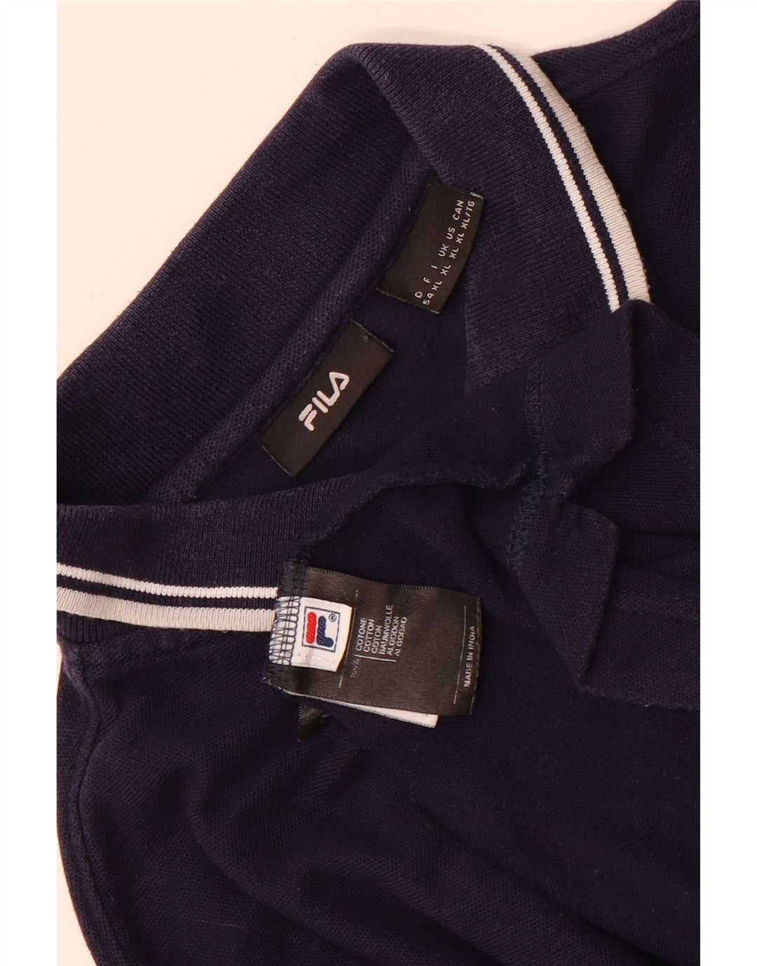 Fila Mens Polo Shirt XL Navy Blue Cotton