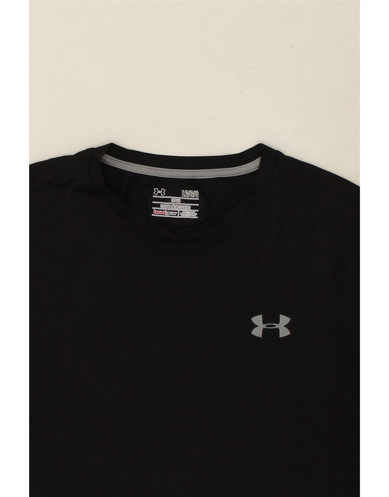 UNDER ARMOUR Mens Heat Gear Top Long Sleeve Large Black Polyester | Vintage Under Armour | Thrift | Second-Hand Under Armour | Used Clothing | Messina Hembry 