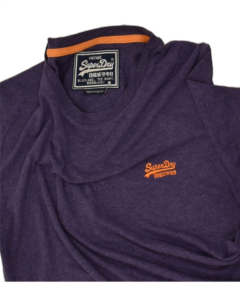 SUPERDRY Mens T-Shirt Top Small Purple Flecked Cotton | Vintage Superdry | Thrift | Second-Hand Superdry | Used Clothing | Messina Hembry 