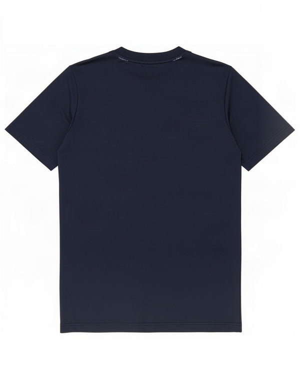 Adidas Boys T-Shirt Top 15-16 Years Navy Blue Colourblock Polyester
