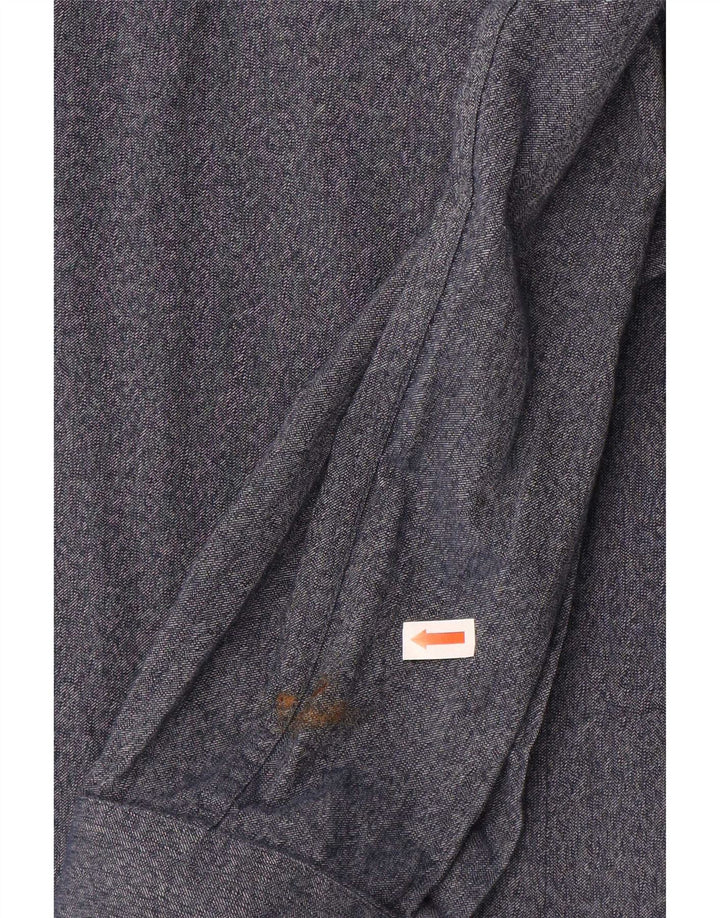 Reiss Mens Slim Fit Shirt Medium Navy Blue Cotton