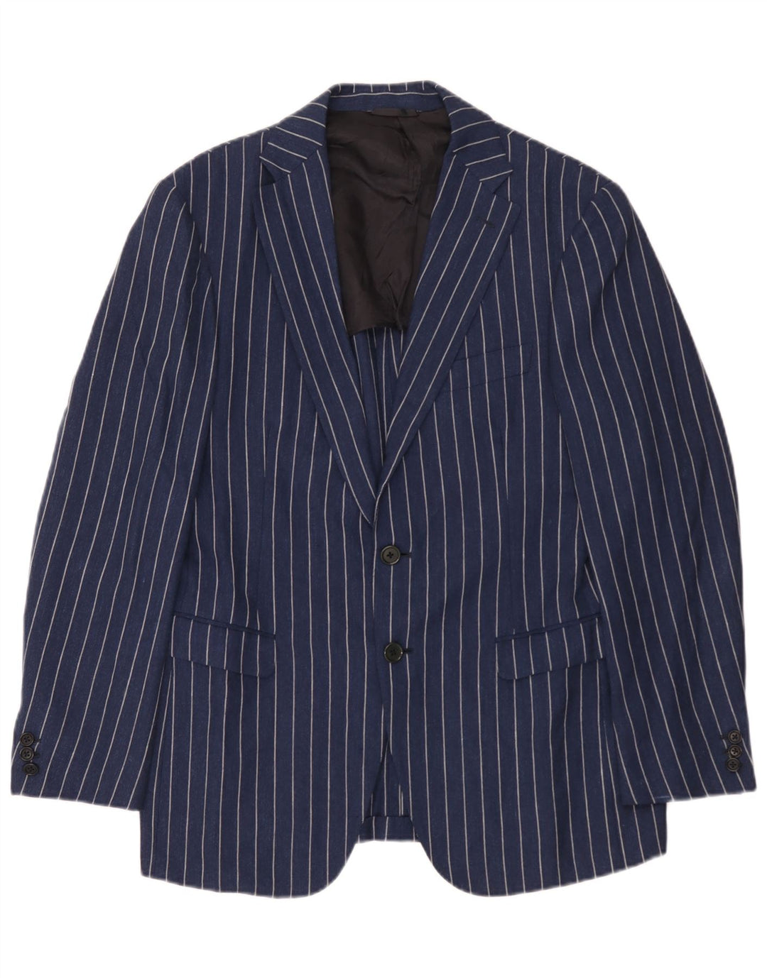 Burberry Mens 2 Button Blazer Jacket IT 48 Medium Navy Blue Pinstripe Wool