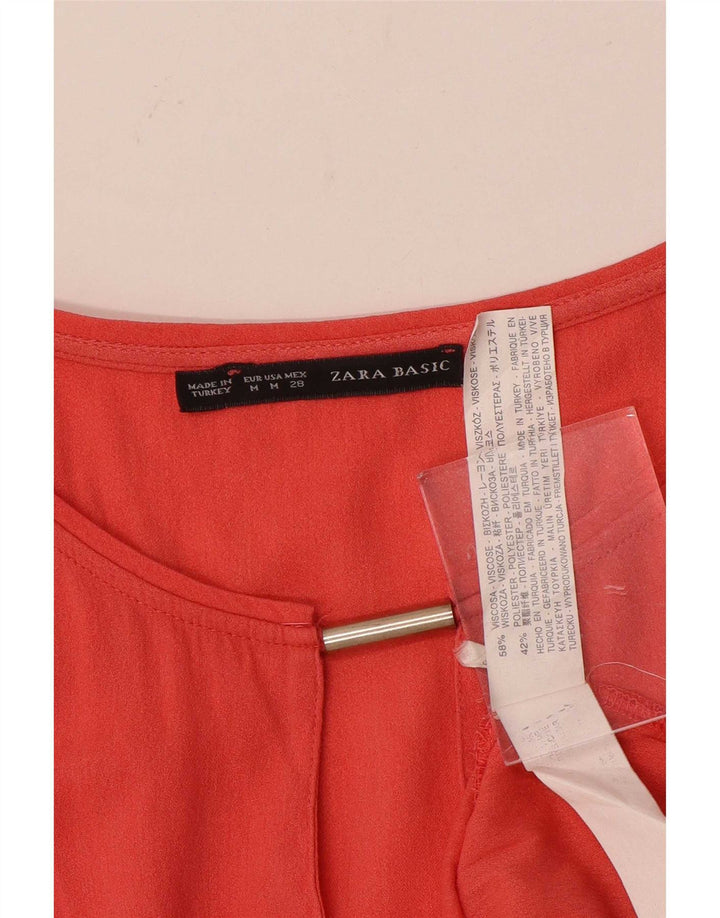 Zara Womens Blouse Top UK 12 Medium Red Viscose