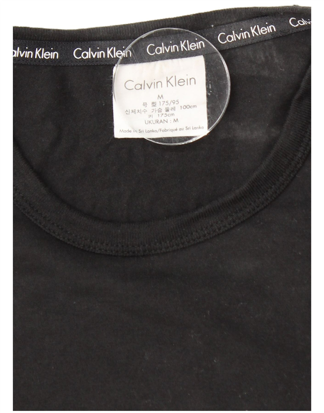 CALVIN KLEIN Mens Graphic T-Shirt Top Medium Black Cotton