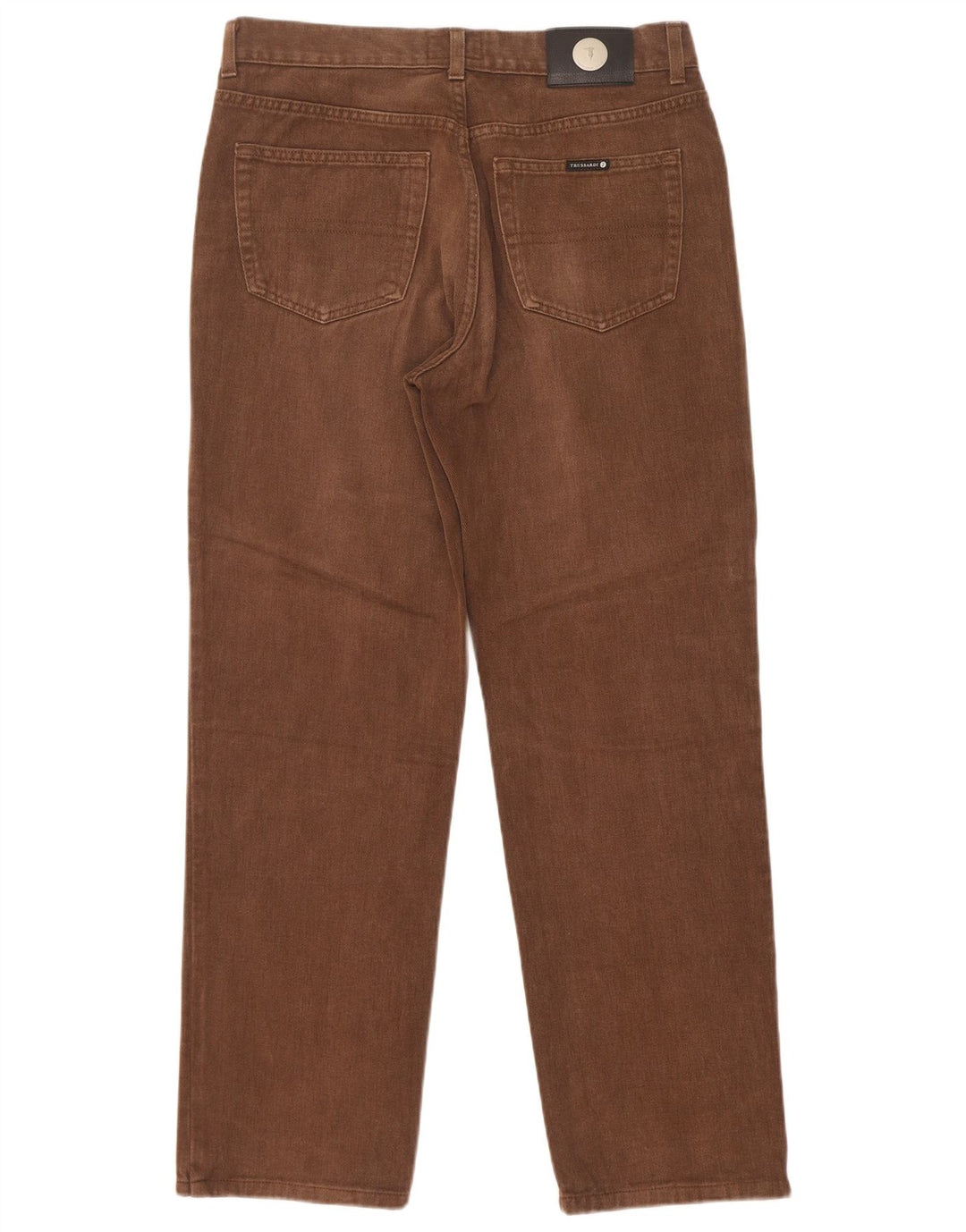 Trussardi Mens Straight Jeans W33 L30 Brown Cotton