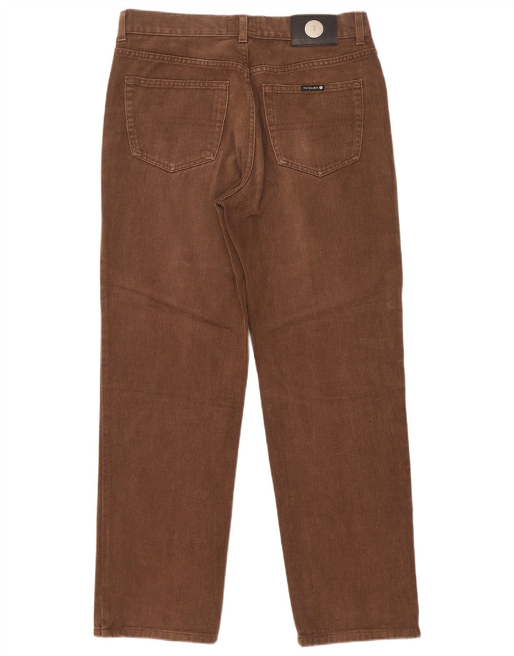 Trussardi Mens Straight Jeans W33 L30 Brown Cotton