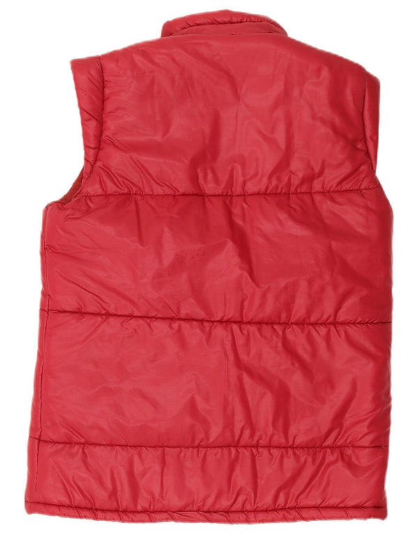 Vintage Womens Padded Gilet IT 46 Large Red Polyamide