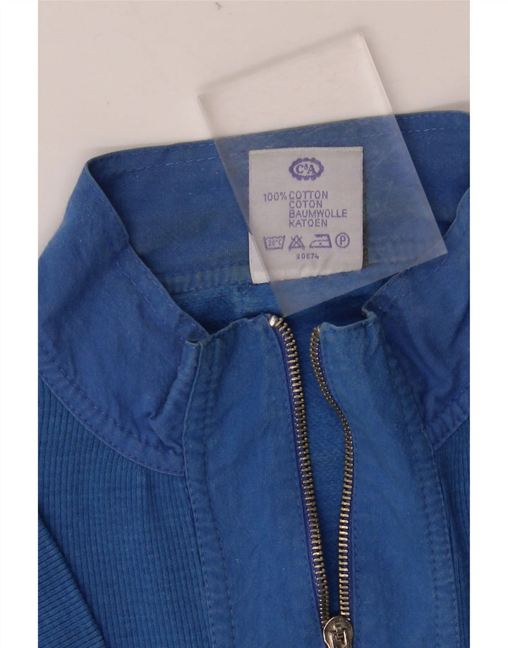 C & A Mens Zip Neck Sweatshirt Jumper IT 48/50 Medium Blue Cotton