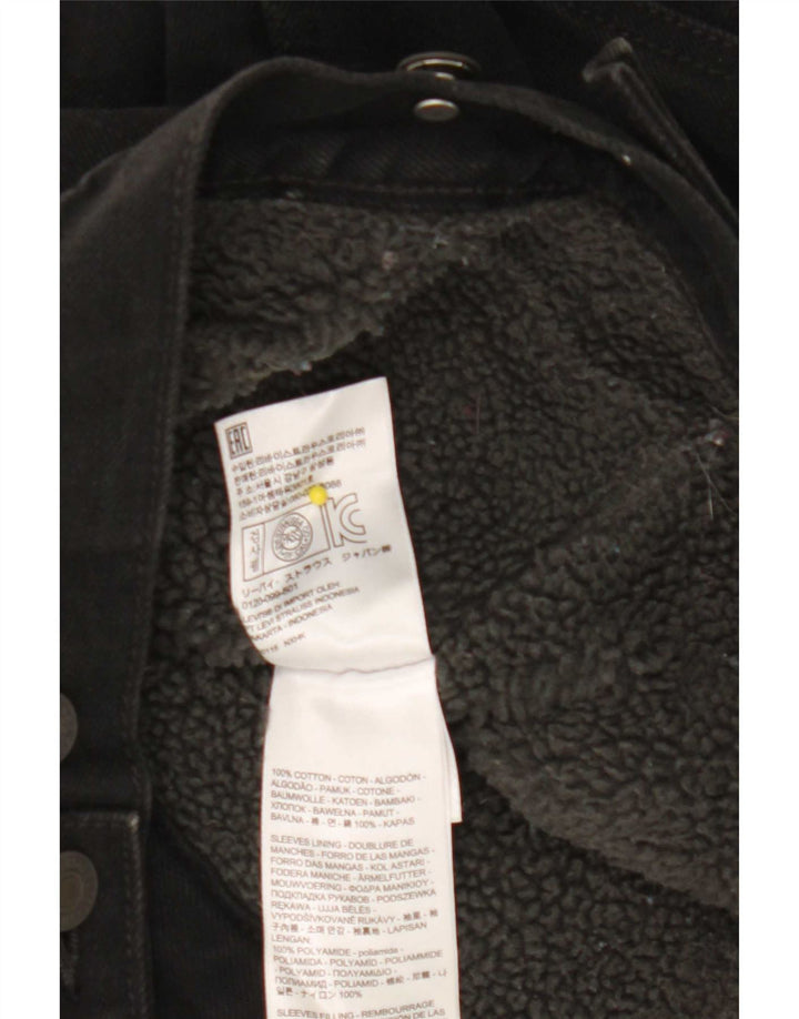Levi's Mens Denim Sherpa Jacket UK 36 Small Black Cotton