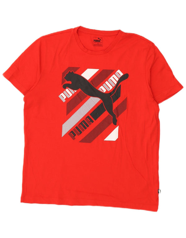 Puma Mens Graphic T-Shirt Top Large Red Cotton