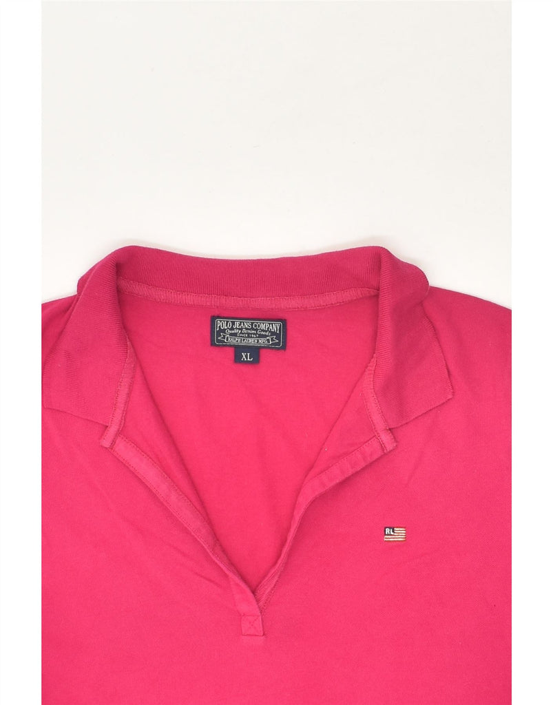 RALPH LAUREN Womens Polo Shirt UK 18 XL Pink Cotton | Vintage Ralph Lauren | Thrift | Second-Hand Ralph Lauren | Used Clothing | Messina Hembry 