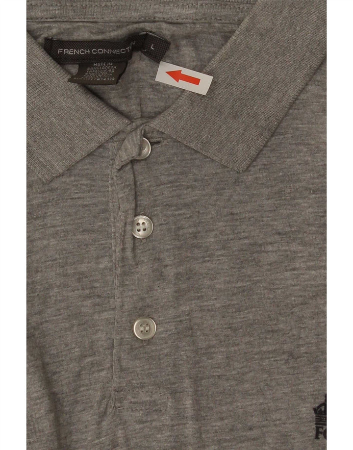 French Connection Mens Polo Shirt Large Grey Cotton