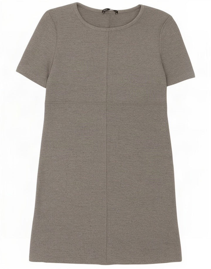 Zara Womens Basic Dress UK 8 Small Grey Polyester