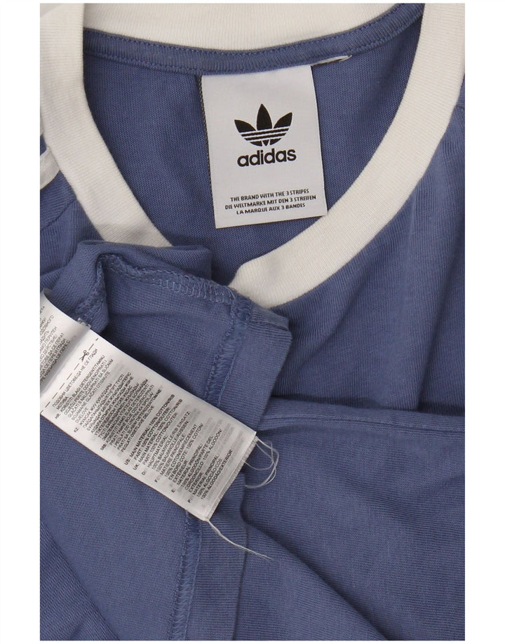 Adidas Mens Graphic T-Shirt Top Small Blue Cotton
