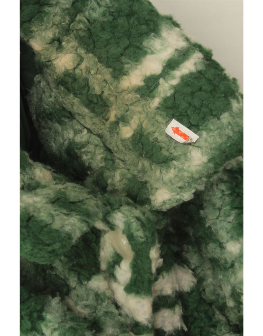 Zara Womens Oversized Fleece Jacket UK 14 Large Green Check Polyester