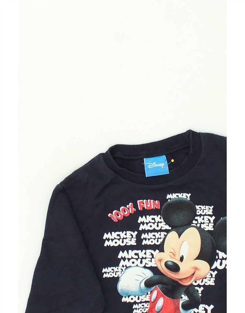 DISNEY Boys Mickey Mouse Graphic Sweatshirt Jumper 9-10 Years Navy Blue | Vintage Disney | Thrift | Second-Hand Disney | Used Clothing | Messina Hembry 