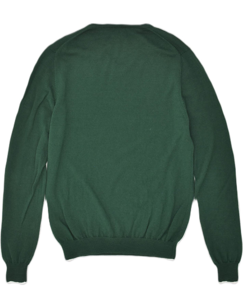 CALVIN KLEIN Mens V-Neck Jumper Sweater Medium Green Wool | Vintage Calvin Klein | Thrift | Second-Hand Calvin Klein | Used Clothing | Messina Hembry 
