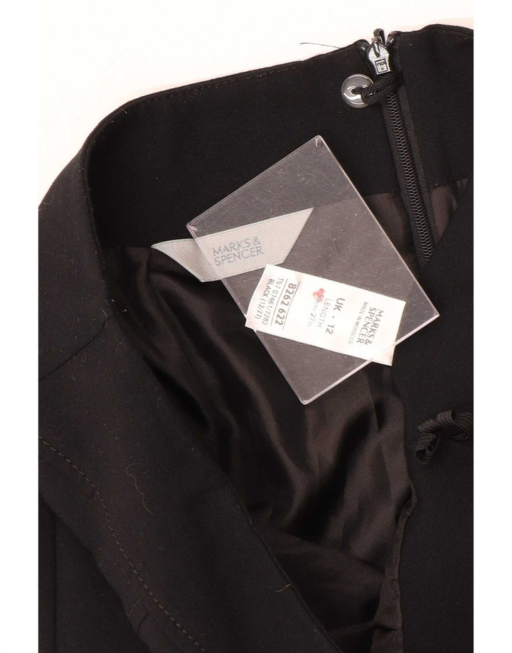 Marks & Spencer Womens Straight Skirt UK 12 Medium W30 Black Polyester